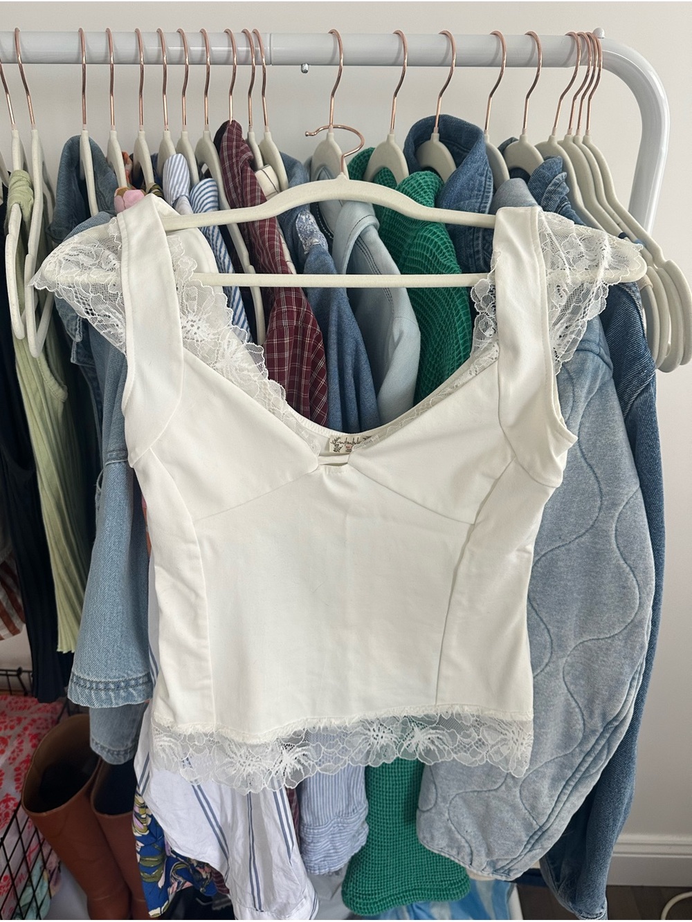 Free people better not cami lace shirt ivory - Picture 5 of 8